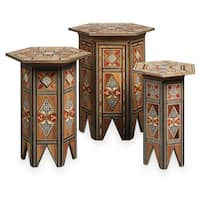 Handmade Mosaic Set of 3 End Tables (Lebanon)
