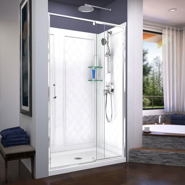 Prime Sliding Shower Enclosure, Base & Backwall Kit - Dreamline