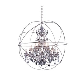 Royce Edge 25-Light Polished Nickel Chandelier (polished nickel (royal cut silver shade crystals)) - Chandeliers For Bedrooms by Overstock.com