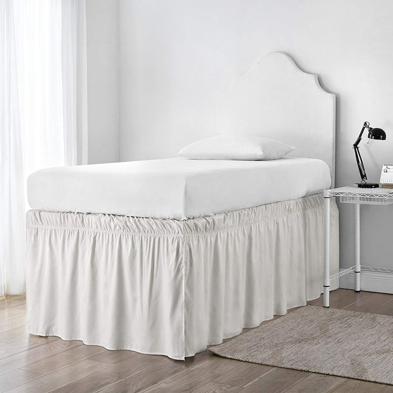 Ruffled Dorm 32-inch Drop Bed Skirt - jet stream - Twin XL