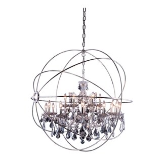 Royce Edge 18-Light Polished Nickel Chandelier (polished nickel (royal cut silver shade crystals)) - Chandeliers For Bedrooms by Overstock.com