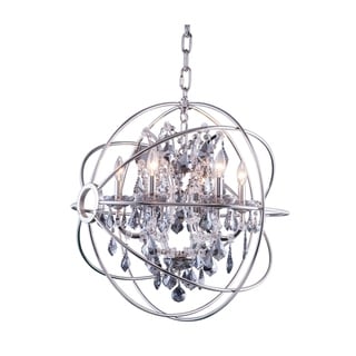 Royce Edge 6-Light Polished Nickel Chandelier (polished nickel (royal cut silver shade crystals)) - Chandeliers For Bedrooms by Overstock.com