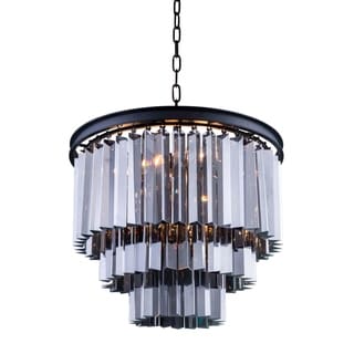 Royce Edge 9-Light Matte Black Chandelier (matte black (royal cut silver shade crystals)) - Chandeliers For Bedrooms by Overstock.com