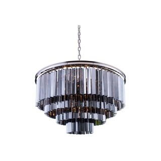 Royce Edge 17-Light Polished Nickel Chandelier (polished nickel (royal cut silver shade crystals)) - Chandeliers For Bedrooms by Overstock.com