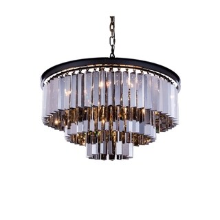 Royce Edge 9-Light Matte Black Chandelier (matte black (royal cut silver shade crystals)) - Chandeliers For Bedrooms by Overstock.com