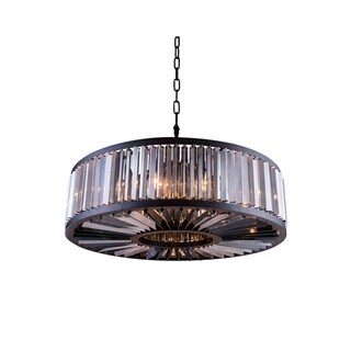 Royce Edge 10-Light Matte Black Chandelier (matte black (royal cut silver shade crystals)) - Chandeliers For Bedrooms by Overstock.com