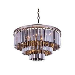 Royce Edge 9-Light Polished Nickel Chandelier (polished nickel (royal cut silver shade crystals)) - Chandeliers For Bedrooms by Overstock.com