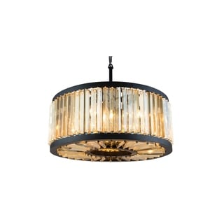 Royce Edge 8-Light Matte Black Chandelier (matte black (royal cut golden teak crystals)) - Chandeliers For Bedrooms by Overstock.com