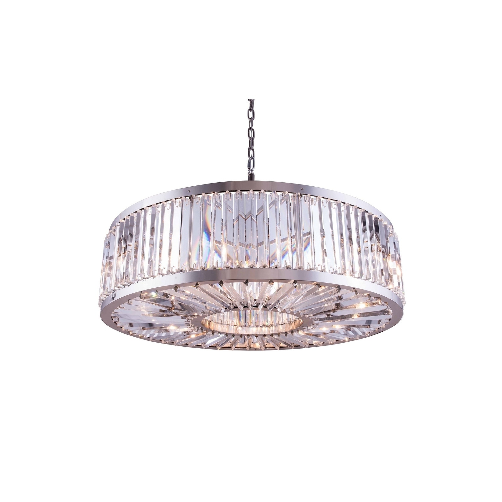 Royce Edge 10-Light Polished Nickel Chandelier (polished nickel (royal cut clear crystals)) - Chandeliers For Bedrooms by Overstock.com