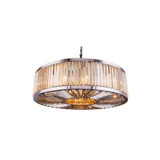 Royce Edge 10-Light Polished Nickel Chandelier (polished nickel (royal cut golden teak crystals)) - Chandeliers For Bedrooms by Overstock.com
