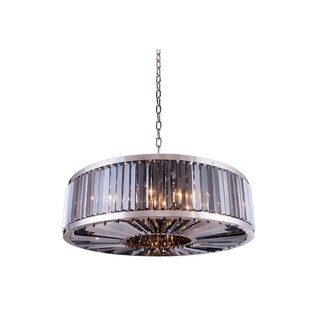 Royce Edge 10-Light Polished Nickel Chandelier (polished nickel (royal cut silver shade crystals)) - Chandeliers For Bedrooms by Overstock.com
