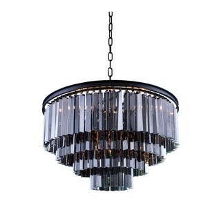 Royce Edge 17-Light Matte Black Chandelier (matte black (royal cut silver shade crystals)) - Chandeliers For Bedrooms by Overstock.com