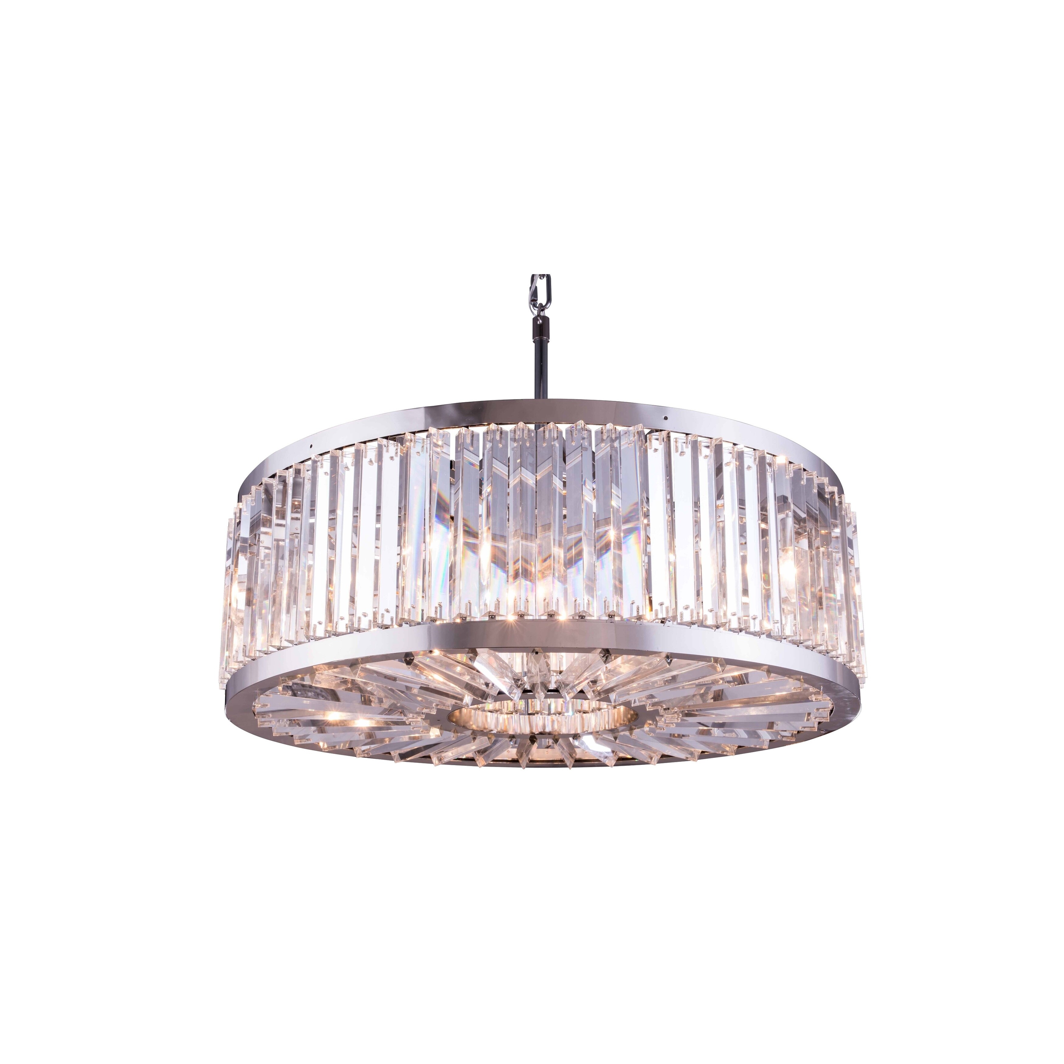 Royce Edge 10-Light Polished Nickel Chandelier (polished nickel (royal cut clear crystals)) - Chandeliers For Bedrooms by Overstock.com