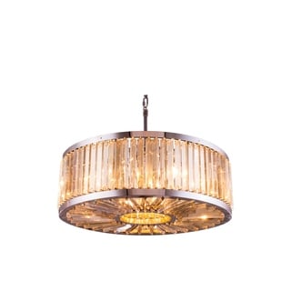 Royce Edge 10-Light Polished Nickel Chandelier (polished nickel (royal cut golden teak crystals)) - Chandeliers For Bedrooms by Overstock.com