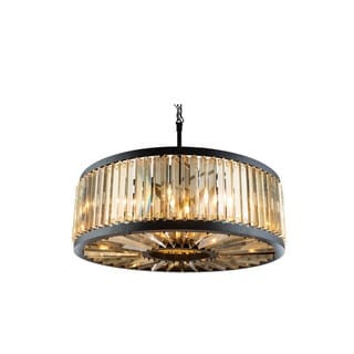 Royce Edge 10-Light Matte Black Chandelier (matte black (royal cut golden teak crystals)) - Chandeliers For Bedrooms by Overstock.com