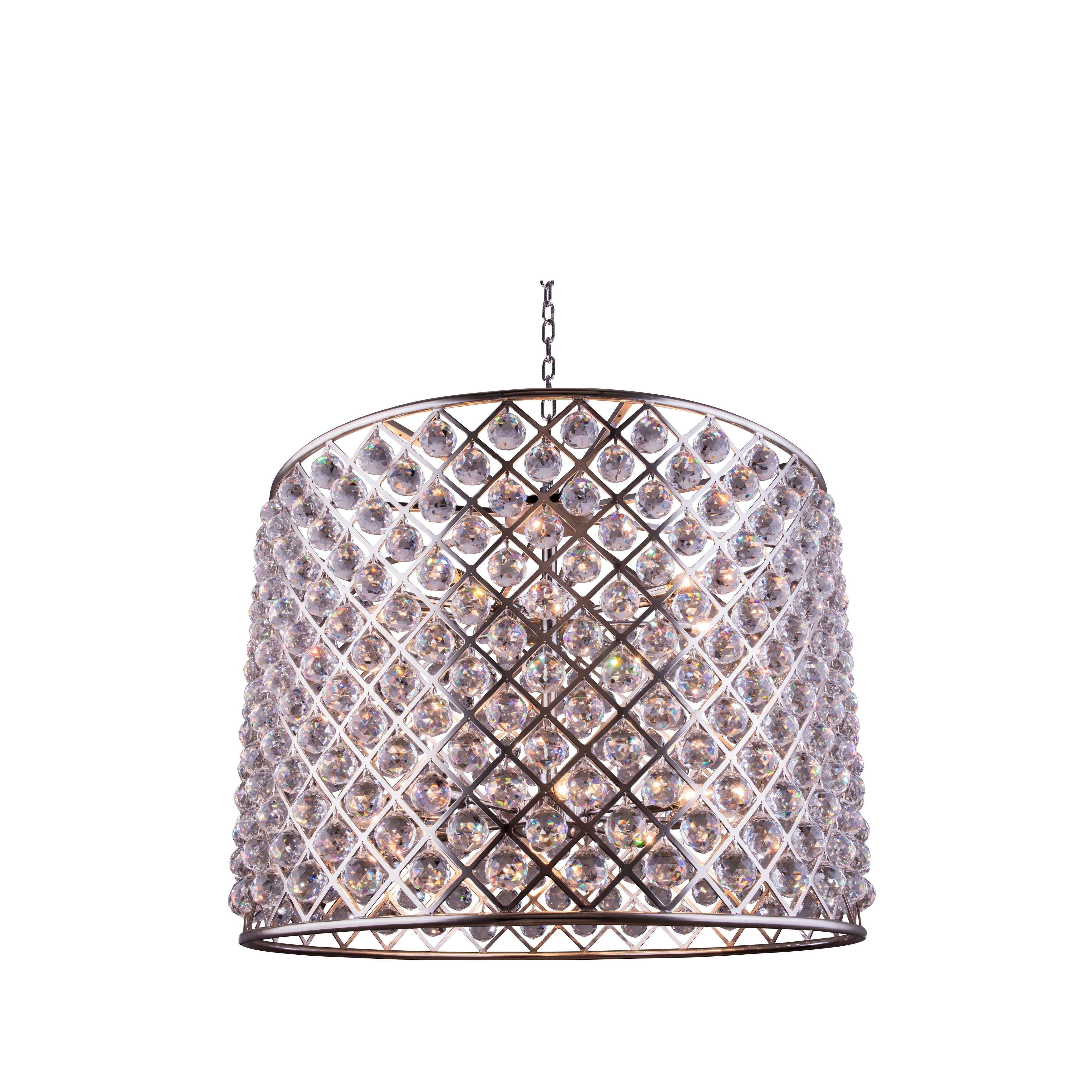 Royce Edge 12-Light Polished Nickel Chandelier (polished nickel (royal cut clear crystals)) - Chandeliers For Bedrooms by Overstock.com