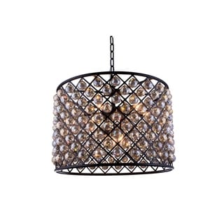 Royce Edge 8-Light Matte Black Chandelier (matte black (royal cut golden teak crystals)) - Chandeliers For Bedrooms by Overstock.com