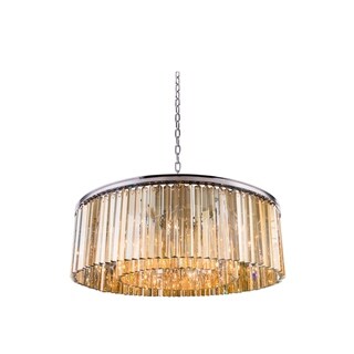 Royce Edge 10-Light Polished Nickel Chandelier (polished nickel (royal cut golden teak crystals)) - Chandeliers For Bedrooms by Overstock.com