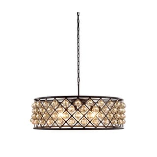 Royce Edge 8-Light Matte Black Chandelier (matte black (royal cut golden teak crystals)) - Chandeliers For Bedrooms by Overstock.com