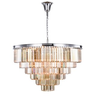 Royce Edge 33-Light Polished Nickel Chandelier (polished nickel (royal cut golden teak crystals)) - Chandeliers For Bedrooms by Overstock.com