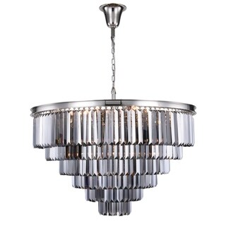 Royce Edge 33-Light Polished Nickel Chandelier (polished nickel (royal cut silver shade crystals)) - Chandeliers For Bedrooms by Overstock.com