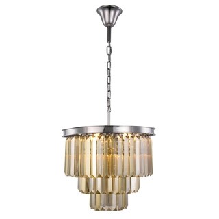 Royce Edge 9-Light Polished Nickel Chandelier (polished nickel (royal cut golden teak crystals)) - Chandeliers For Bedrooms by Overstock.com