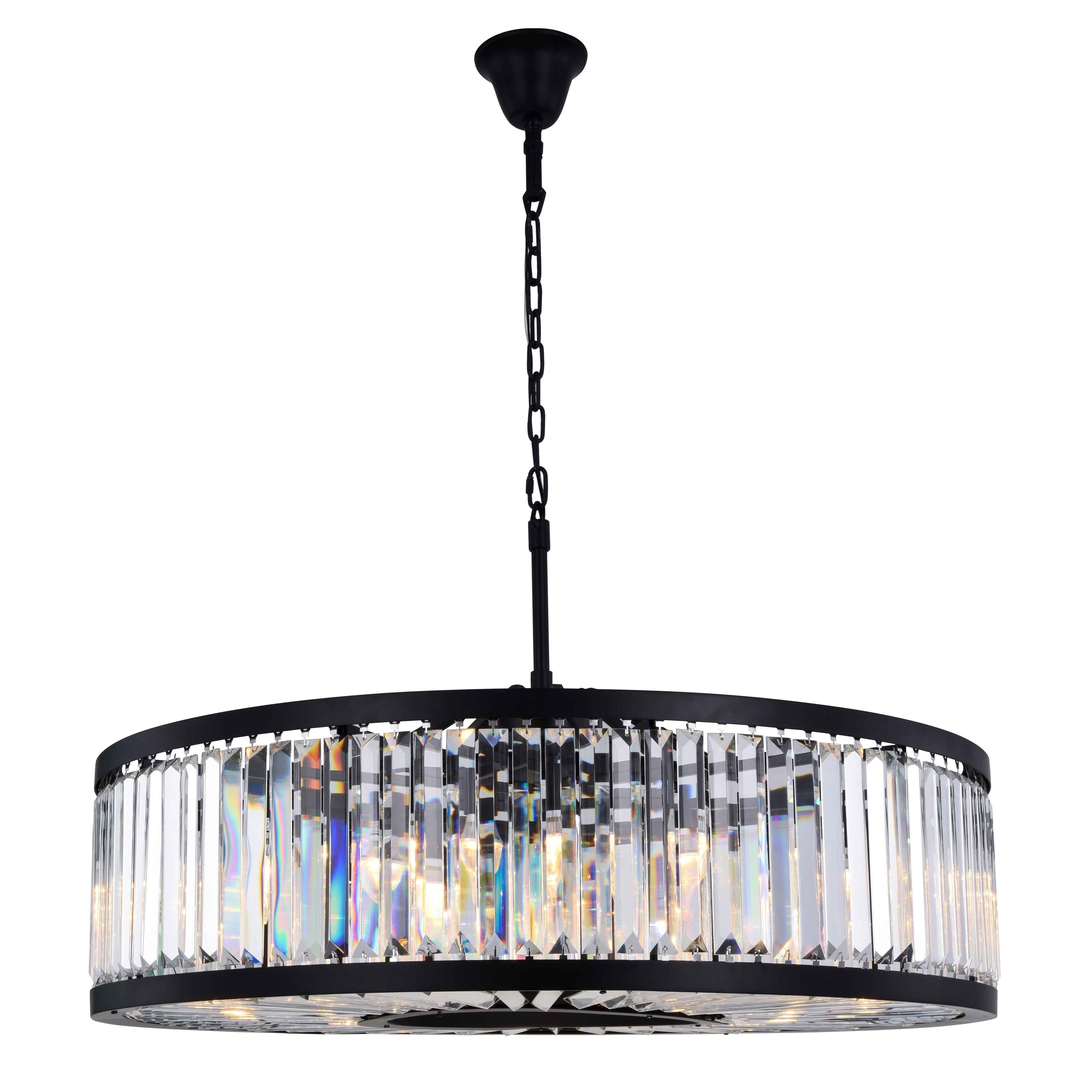 Royce Edge 10-Light Matte Black Chandelier (matte black (royal cut clear crystals)) - Chandeliers For Bedrooms by Overstock.com