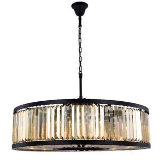 Royce Edge 10-Light Matte Black Chandelier (matte black (royal cut golden teak crystals)) - Chandeliers For Bedrooms by Overstock.com