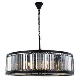 Royce Edge 10-Light Matte Black Chandelier (matte black (royal cut silver shade crystals)) - Chandeliers For Bedrooms by Overstock.com