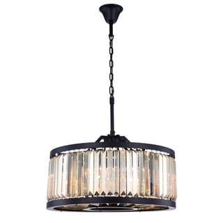 Royce Edge 8-Light Matte Black Chandelier (matte black (royal cut golden teak crystals)) - Chandeliers For Bedrooms by Overstock.com