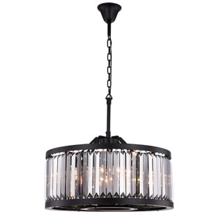 Royce Edge 8-Light Matte Black Chandelier (matte black (royal cut silver shade crystals)) - Chandeliers For Bedrooms by Overstock.com
