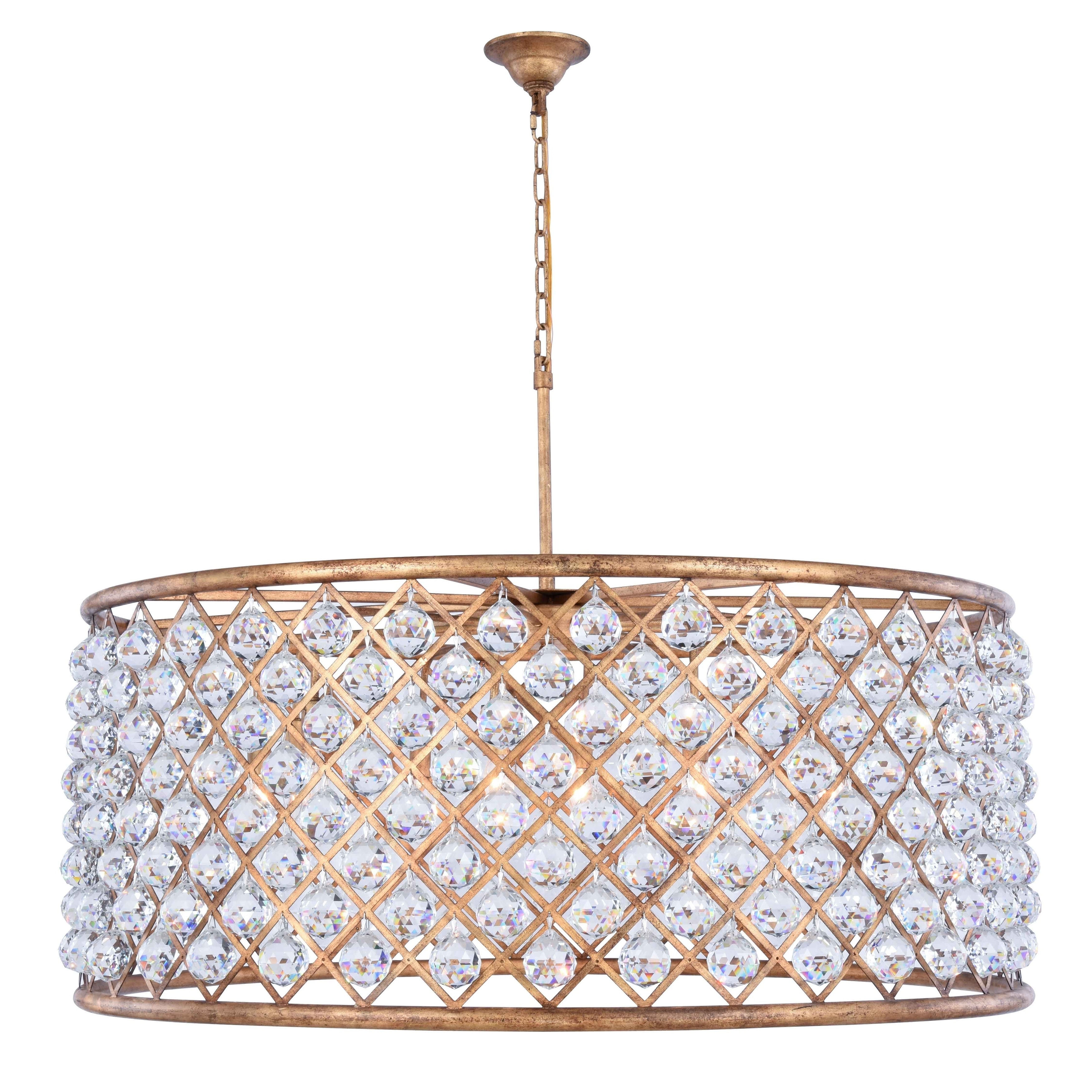 Royce Edge 10-Light Golden Iron Chandelier (golden iron (royal cut clear crystals)) - Chandeliers For Bedrooms by Overstock.com