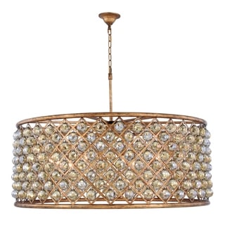 Royce Edge 10-Light Golden Iron Chandelier (golden iron (royal cut golden teak crystals)) - Chandeliers For Bedrooms by Overstock.com