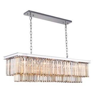 Royce Edge 12-Light Polished Nickel Chandelier (polished nickel (royal cut golden teak crystals)) - Chandeliers For Bedrooms by Overstock.com