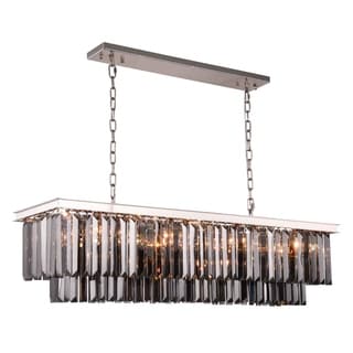 Royce Edge 12-Light Polished Nickel Chandelier (polished nickel (royal cut silver shade crystals)) - Chandeliers For Bedrooms by Overstock.com