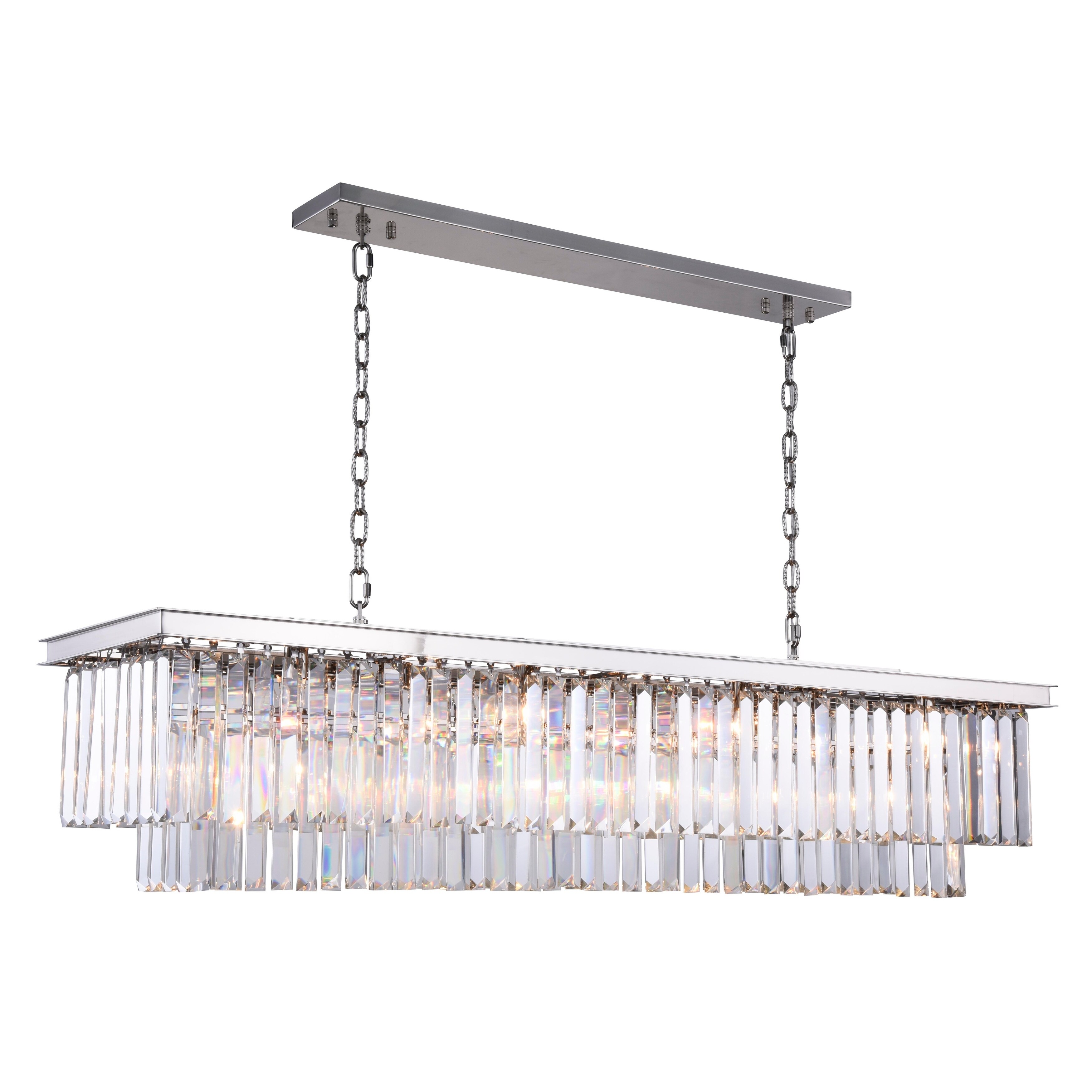 Royce Edge 12-Light Polished Nickel Chandelier (polished nickel (royal cut clear crystals)) - Chandeliers For Bedrooms by Overstock.com