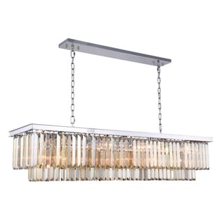 Royce Edge 12-Light Polished Nickel Chandelier (polished nickel (royal cut golden teak crystals)) - Chandeliers For Bedrooms by Overstock.com