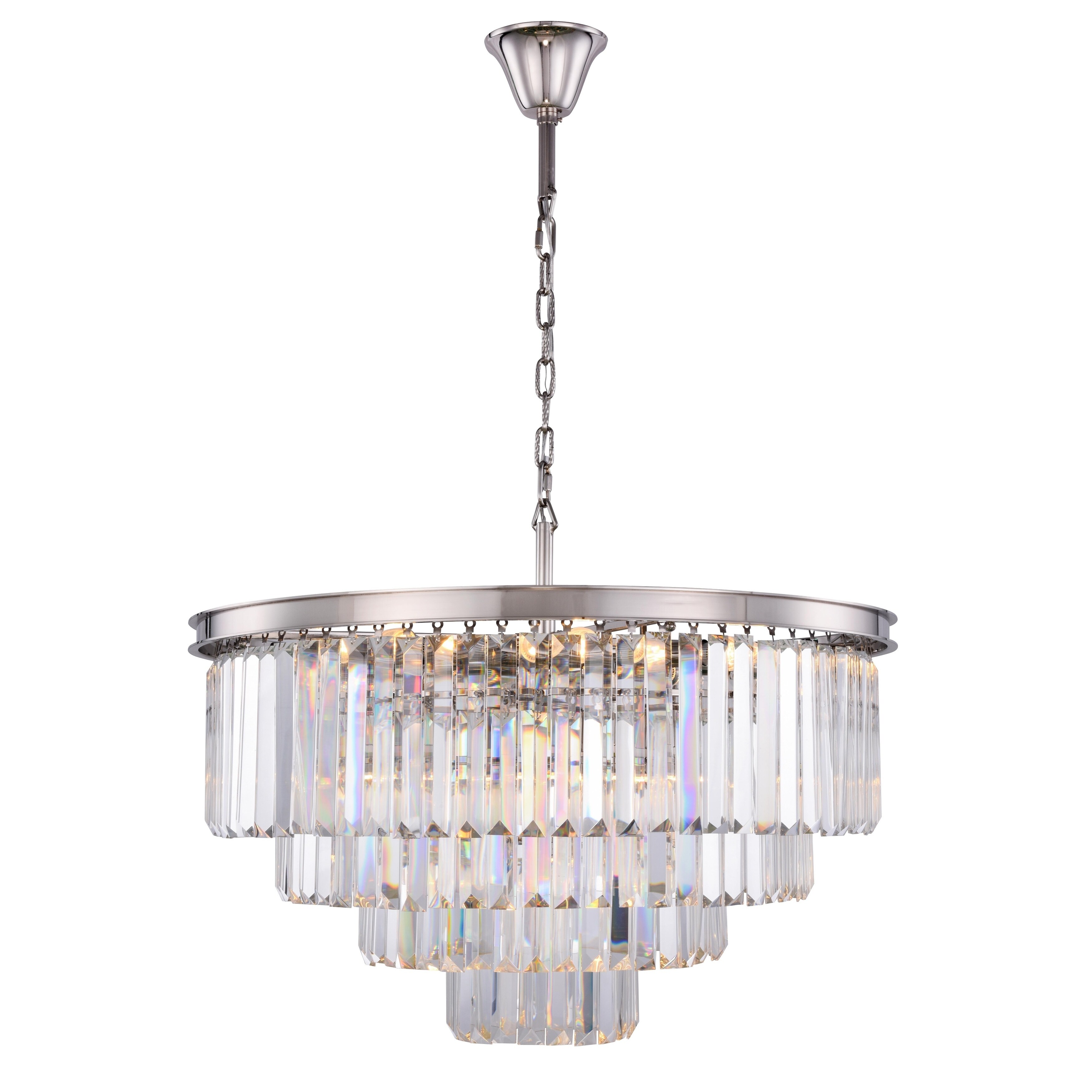 Royce Edge 17-Light Polished Nickel Chandelier (polished nickel (royal cut clear crystals)) - Chandeliers For Bedrooms by Overstock.com