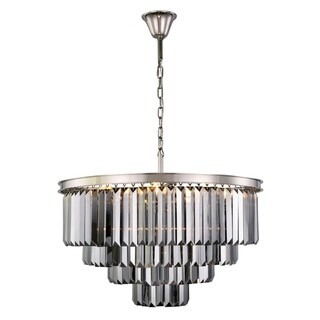 Royce Edge 17-Light Polished Nickel Chandelier (polished nickel (royal cut silver shade crystals)) - Chandeliers For Bedrooms by Overstock.com