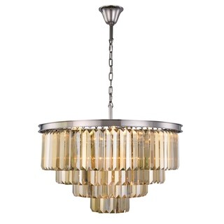 Royce Edge 17-Light Polished Nickel Chandelier (polished nickel (royal cut golden teak crystals)) - Chandeliers For Bedrooms by Overstock.com