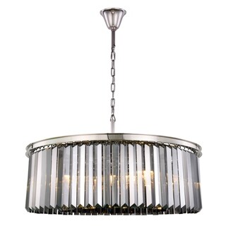 Royce Edge 10-Light Polished Nickel Chandelier (polished nickel (royal cut silver shade crystals)) - Chandeliers For Bedrooms by Overstock.com