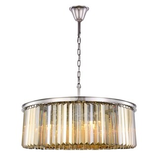 Royce Edge 10-Light Polished Nickel Chandelier (polished nickel (royal cut golden teak crystals)) - Chandeliers For Bedrooms by Overstock.com