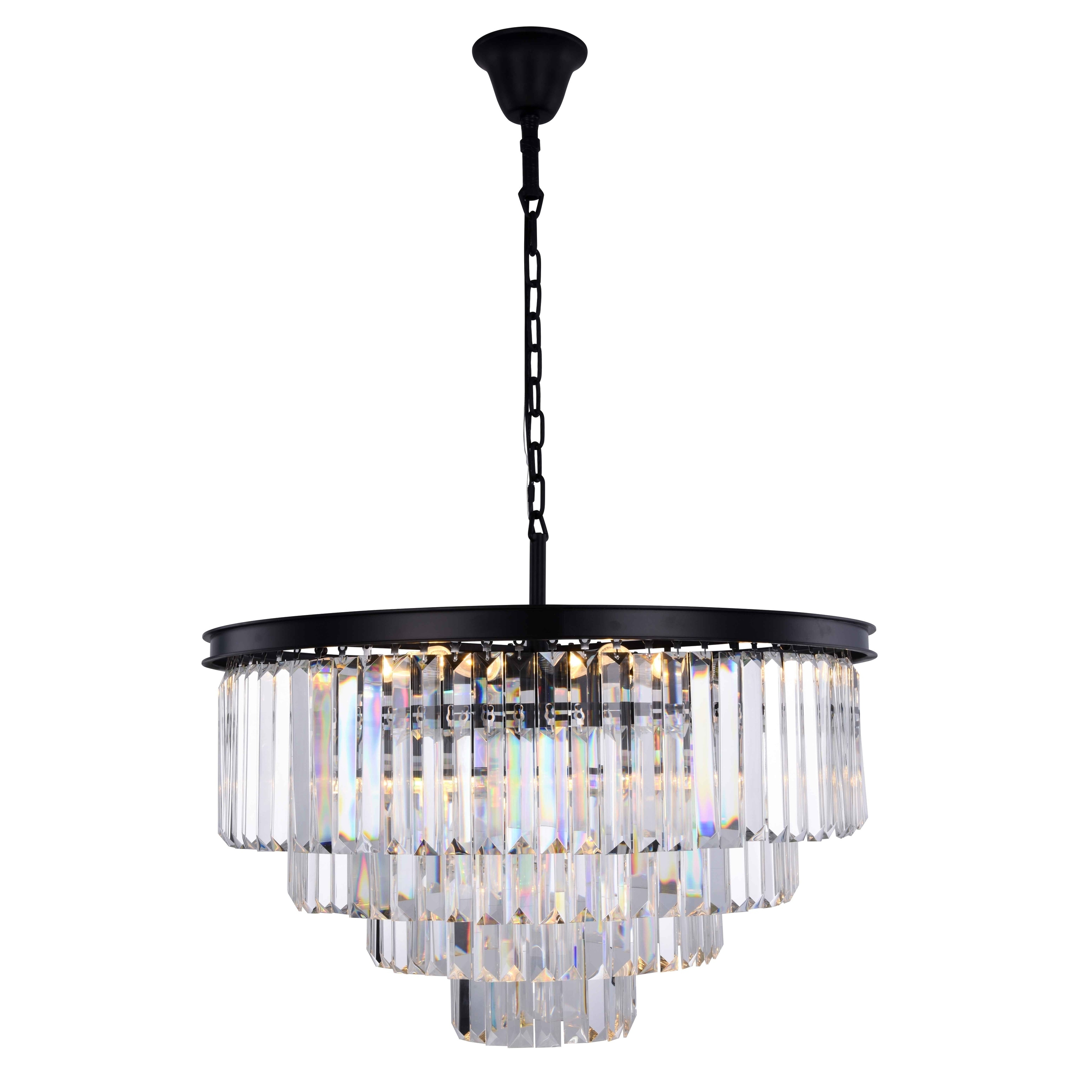 Royce Edge 17-Light Matte Black Chandelier (matte black (royal cut clear crystals)) - Chandeliers For Bedrooms by Overstock.com