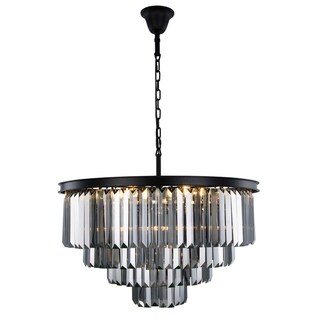 Royce Edge 17-Light Matte Black Chandelier (matte black (royal cut silver shade crystals)) - Chandeliers For Bedrooms by Overstock.com