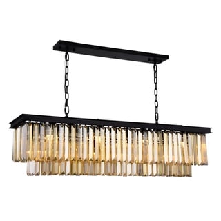 Royce Edge 12-Light Matte Black Chandelier (matte black (royal cut golden teak crystals)) - Chandeliers For Bedrooms by Overstock.com