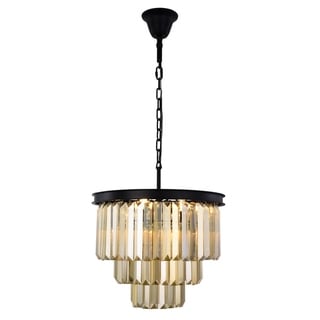 Royce Edge 9-Light Matte Black Chandelier (matte black (royal cut golden teak crystals)) - Chandeliers For Bedrooms by Overstock.com