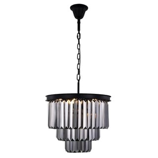 Royce Edge 9-Light Matte Black Chandelier (matte black (royal cut silver shade crystals)) - Chandeliers For Bedrooms by Overstock.com