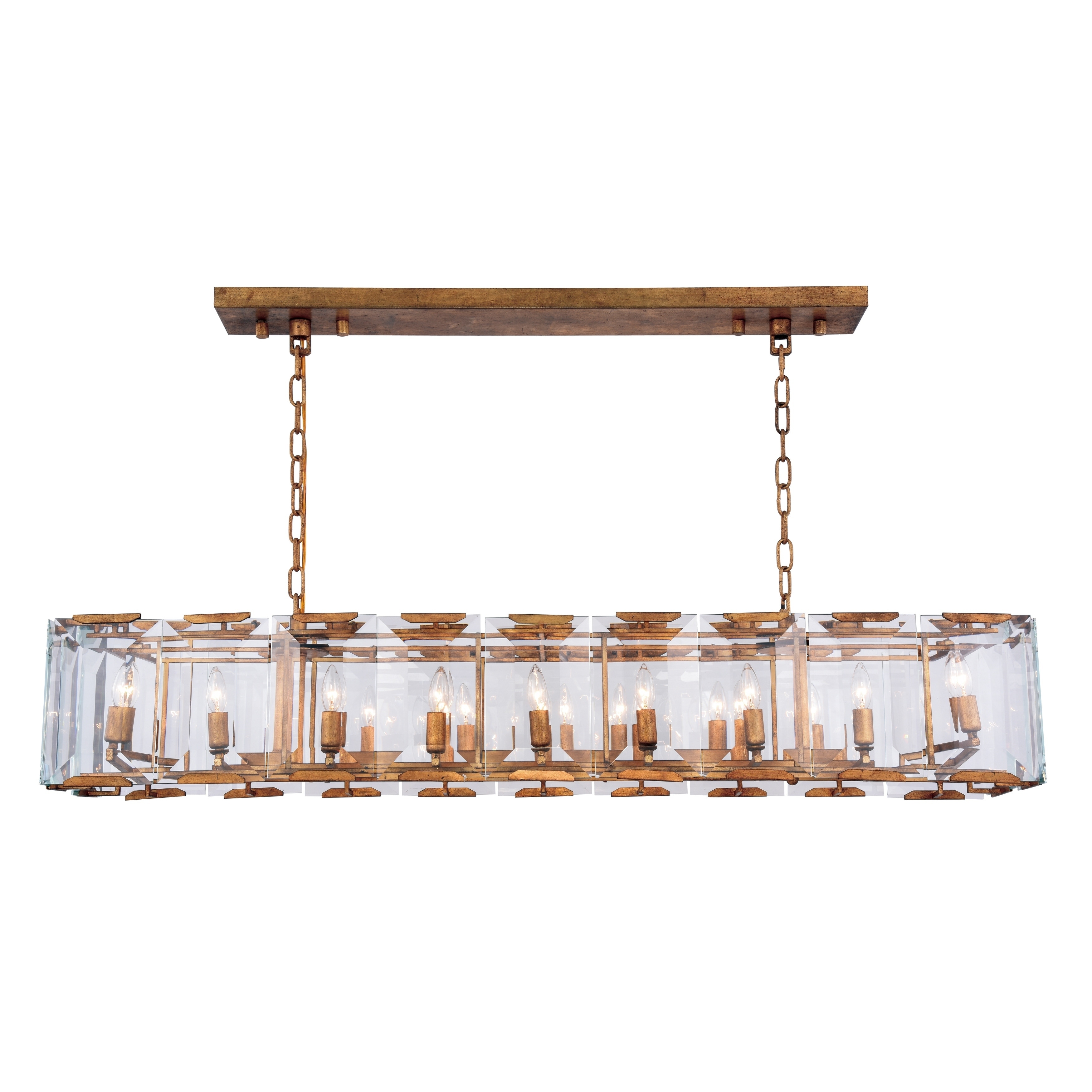 Royce Edge 18-Light Golden Iron Chandelier - golden iron (glass clear crystals) (golden iron (glass clear crystals)) - Chandeliers For Bedrooms by Overstock.com