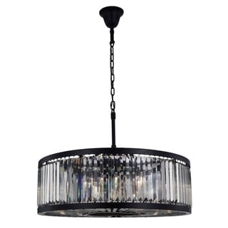 Royce Edge 10-Light Matte Black Chandelier (matte black (royal cut silver shade crystals)) - Chandeliers For Bedrooms by Overstock.com