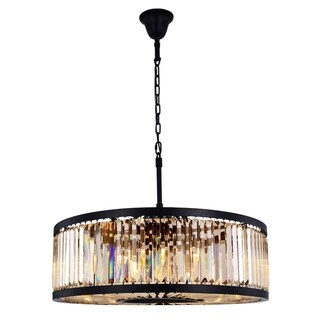 Royce Edge 10-Light Matte Black Chandelier (matte black (royal cut golden teak crystals)) - Chandeliers For Bedrooms by Overstock.com